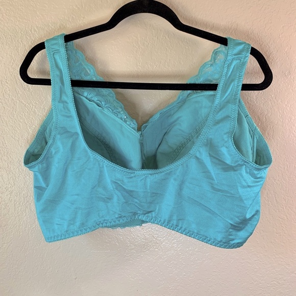 Rhonda Shear 675 Pinup Turquoise Lace Leisure Bra Size 3X - Picture 3 of 7